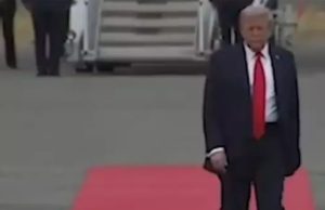 People think they’ve figured out the haunting reason Trump was walking in bizarre zig zags