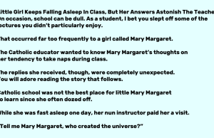 Little Girl Keeps Falling Asleep In Class, But Her Answers Astonish The Teacher