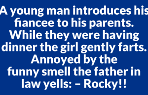 A young man introduces his fiancee to his parents.