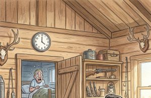 The guys were all out at deer camp, sharing cabins