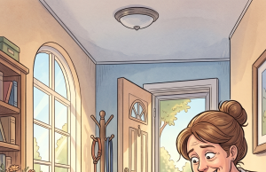 An older, tired-looking dog wandered into my yard.