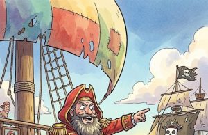 Why did the captain wear a strange red shirt before engaging the pirates?